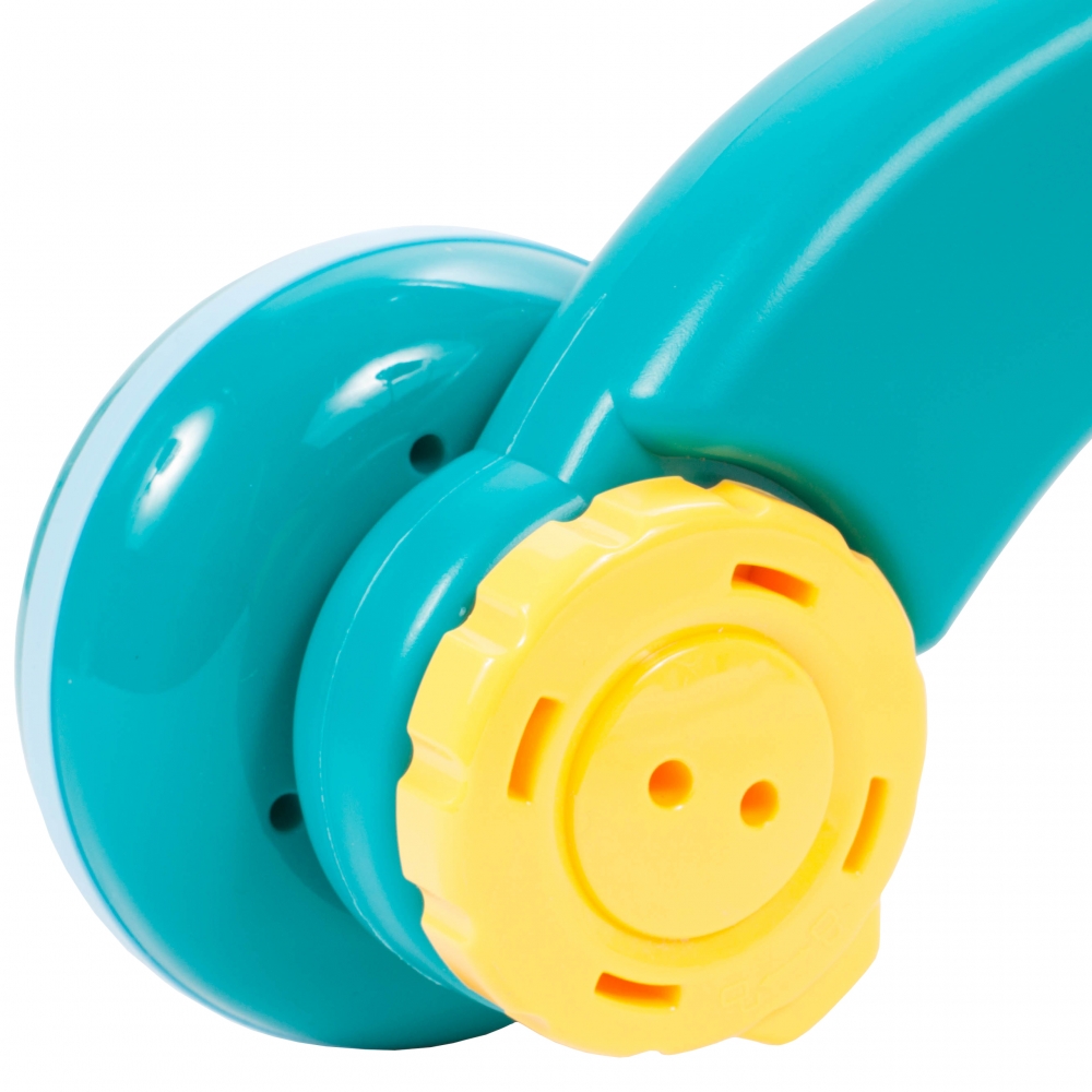 Chodzik Pchacz Stolik Edukacyjny Panel Koszyk 5W1 - Niebieski