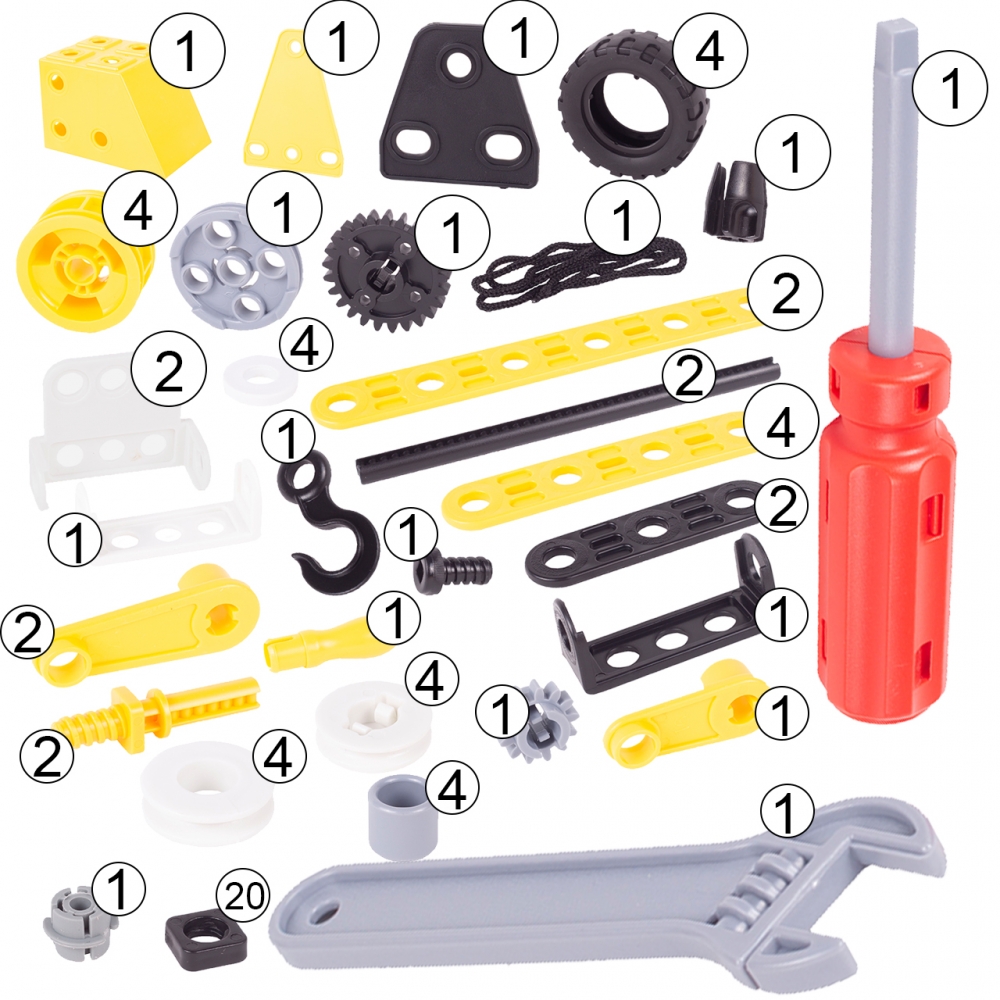 Klocki KONSTRUKCYJNE Pojazdy Mega Konstruktor 8w1 100 elementów