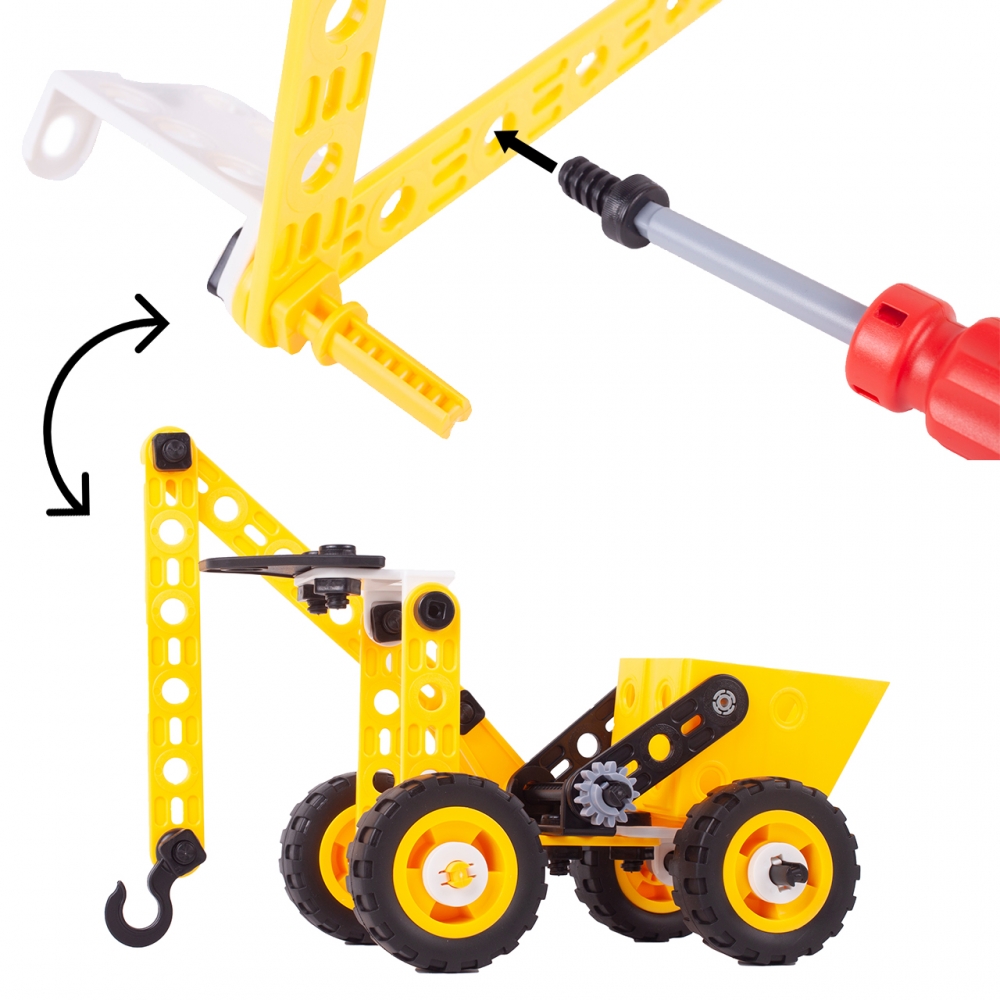 Klocki KONSTRUKCYJNE Pojazdy Mega Konstruktor 8w1 100 elementów