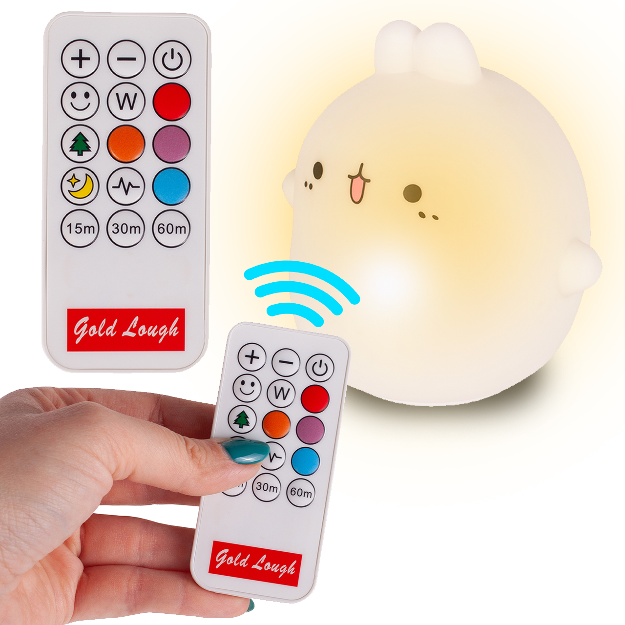 Lampka Nocna LED dla Dzieci Króliczek RGB + Pilot