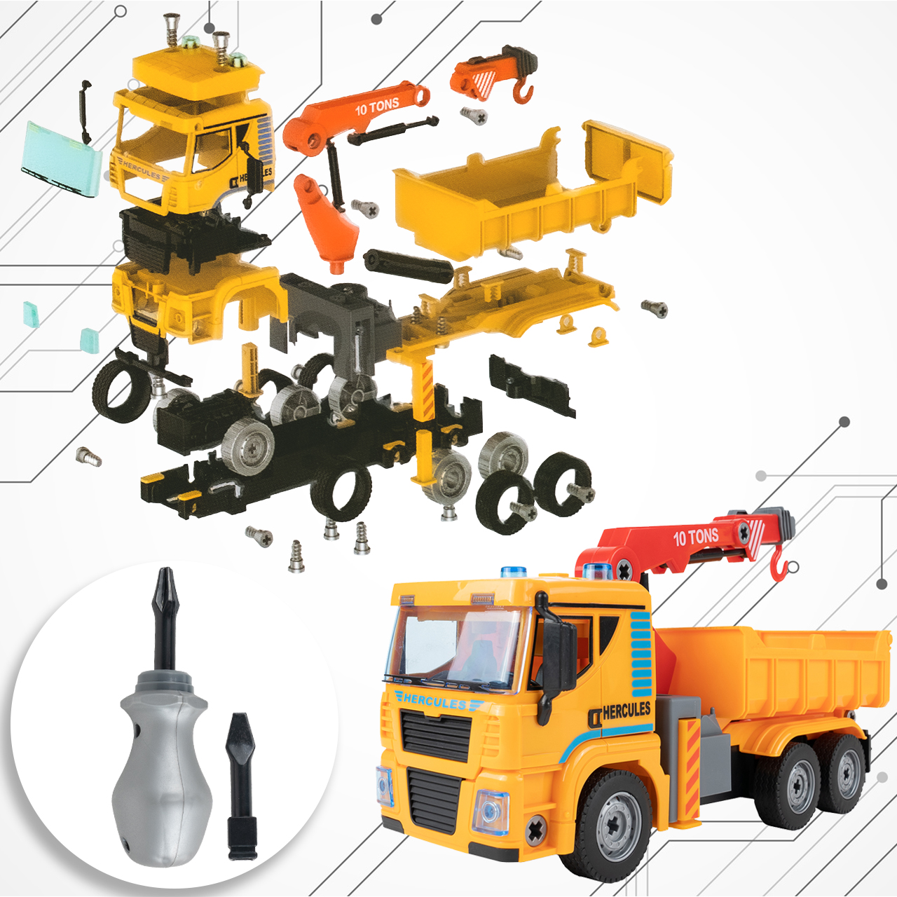 Auto Budowlane do Montażu Dźwig 104 el.