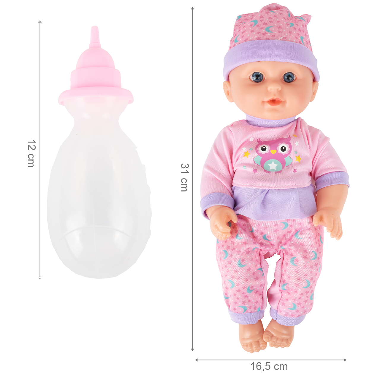 Lalka Bobas 31cm Interaktywna Pije Siusia Gaworzy