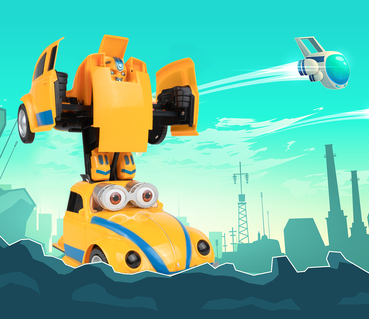 Auto Transformujące Robot Samochód Garbus