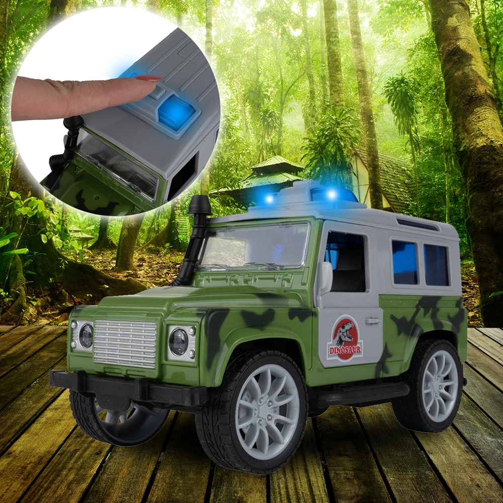 Auto z Napędem JEEP z Przyczepką i Dinozaurem