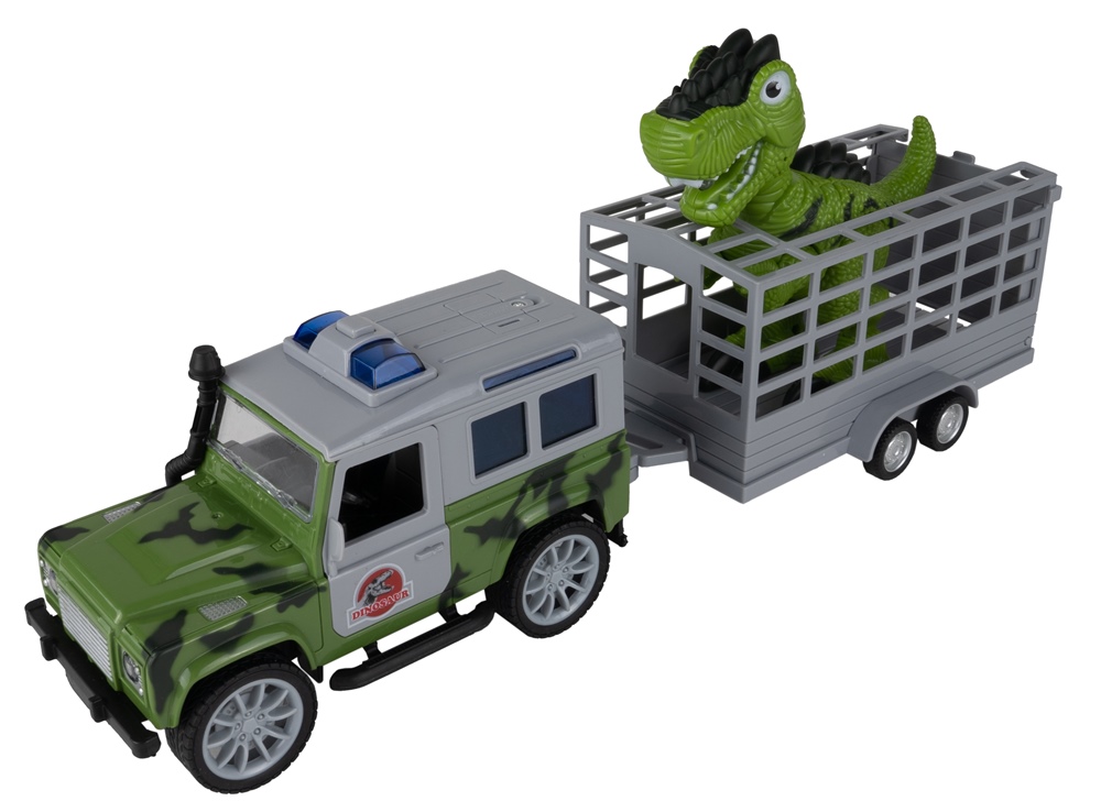 Auto z Napędem JEEP z Przyczepką i Dinozaurem