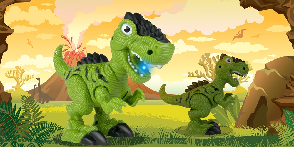 Auto z Napędem JEEP z Przyczepką i Dinozaurem