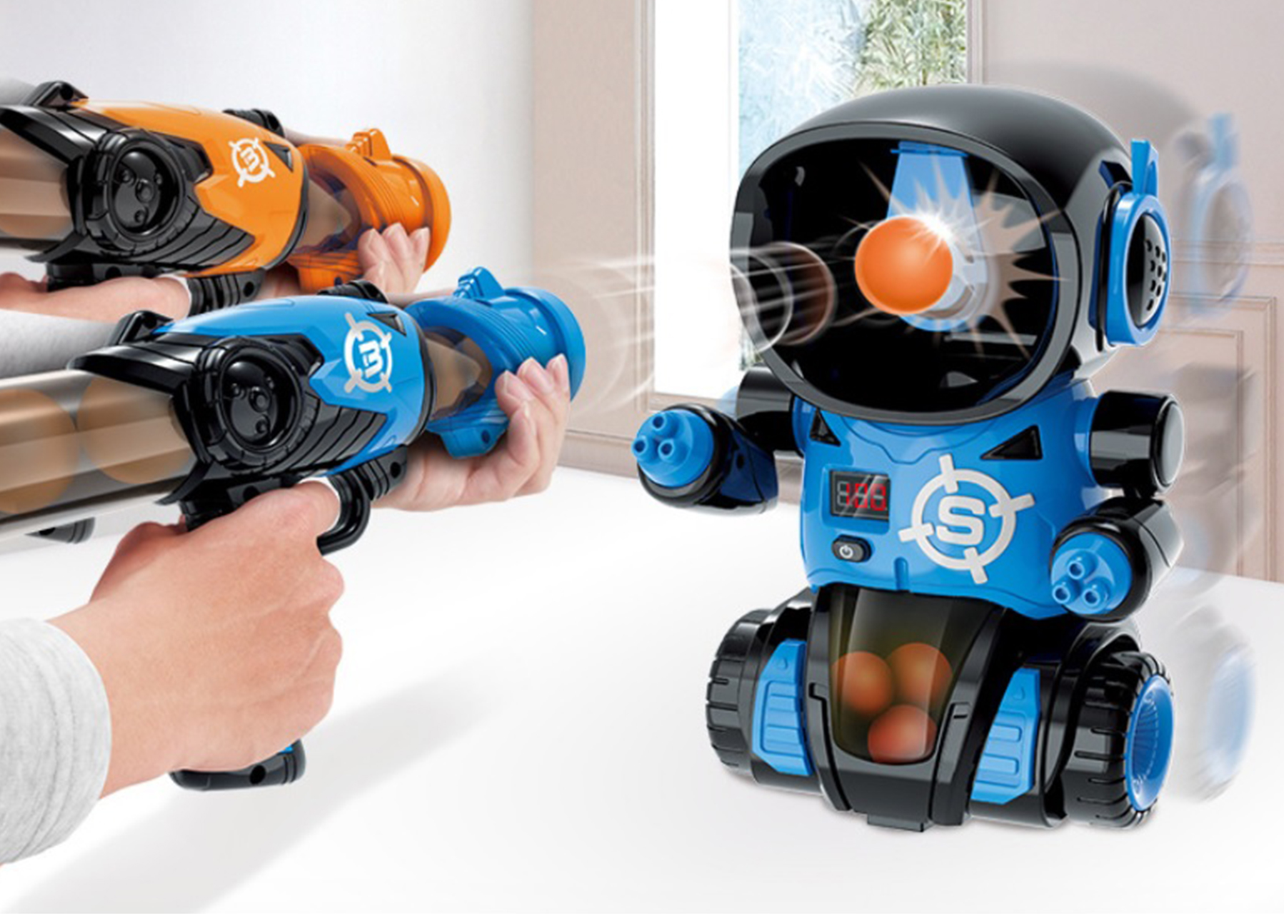 Robot Gra Strzelanie do Celu Pistolet Licznik LCD