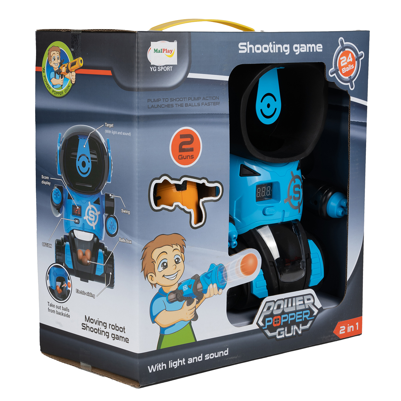 Robot Gra Strzelanie do Celu Pistolet Licznik LCD