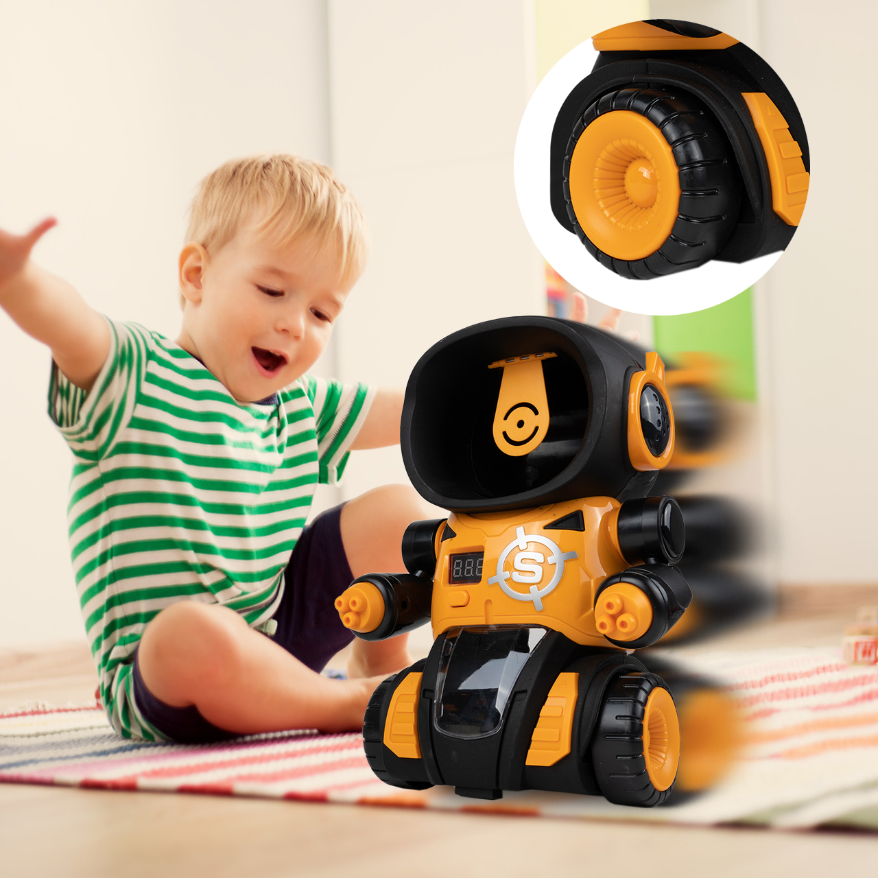 Robot Gra Strzelanie do Celu Pistolet Licznik LCD