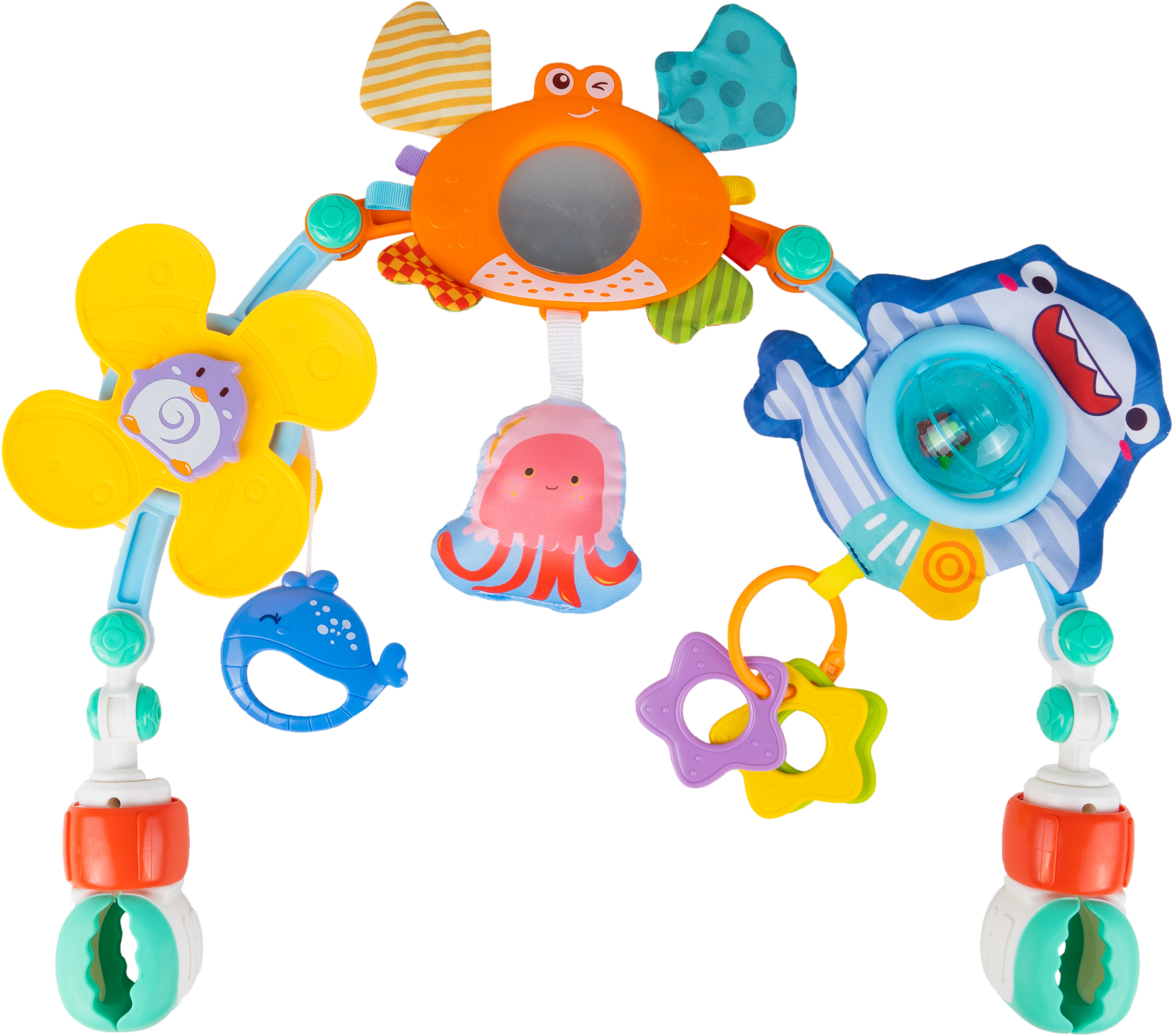 Pałąk Łuk z Zabawkami do Łóżeczka Wózka Zwierzątka