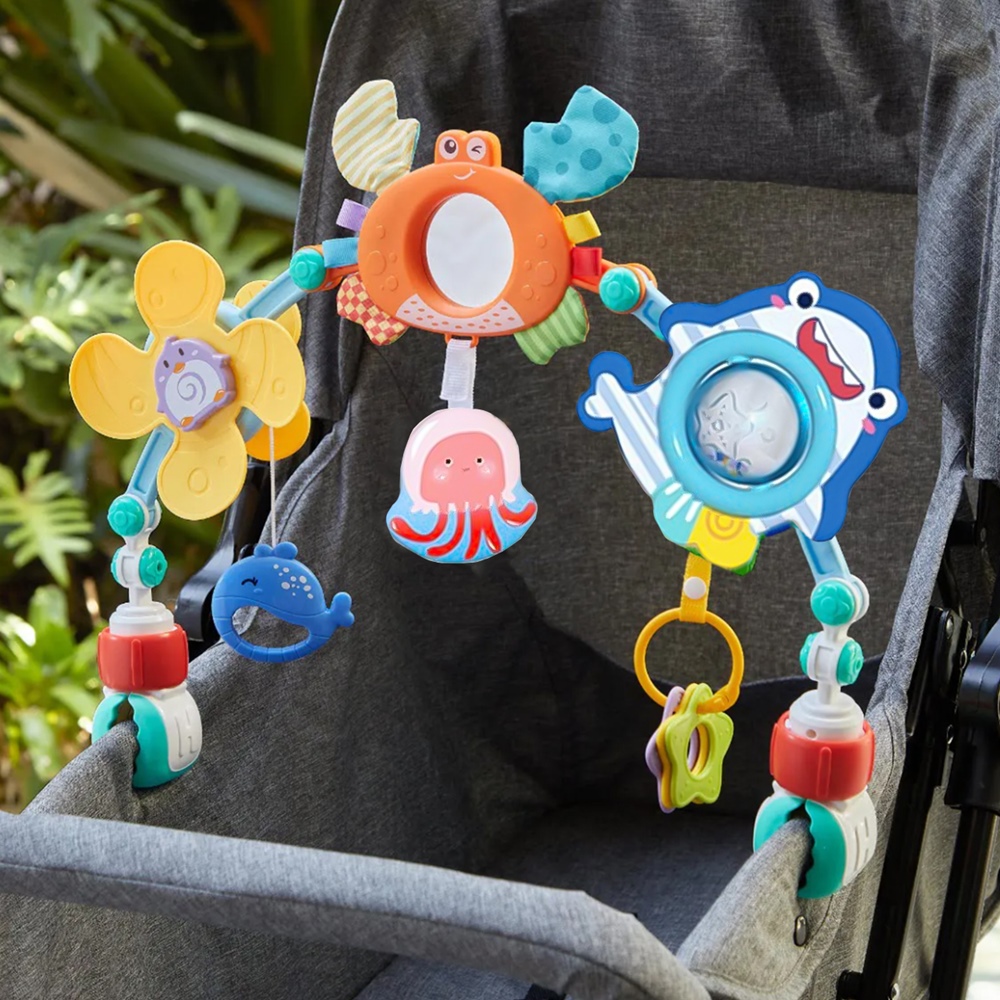 Pałąk Łuk z Zabawkami do Łóżeczka Wózka Zwierzątka