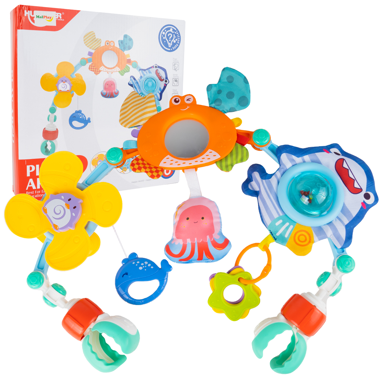 Pałąk Łuk z Zabawkami do Łóżeczka Wózka Zwierzątka