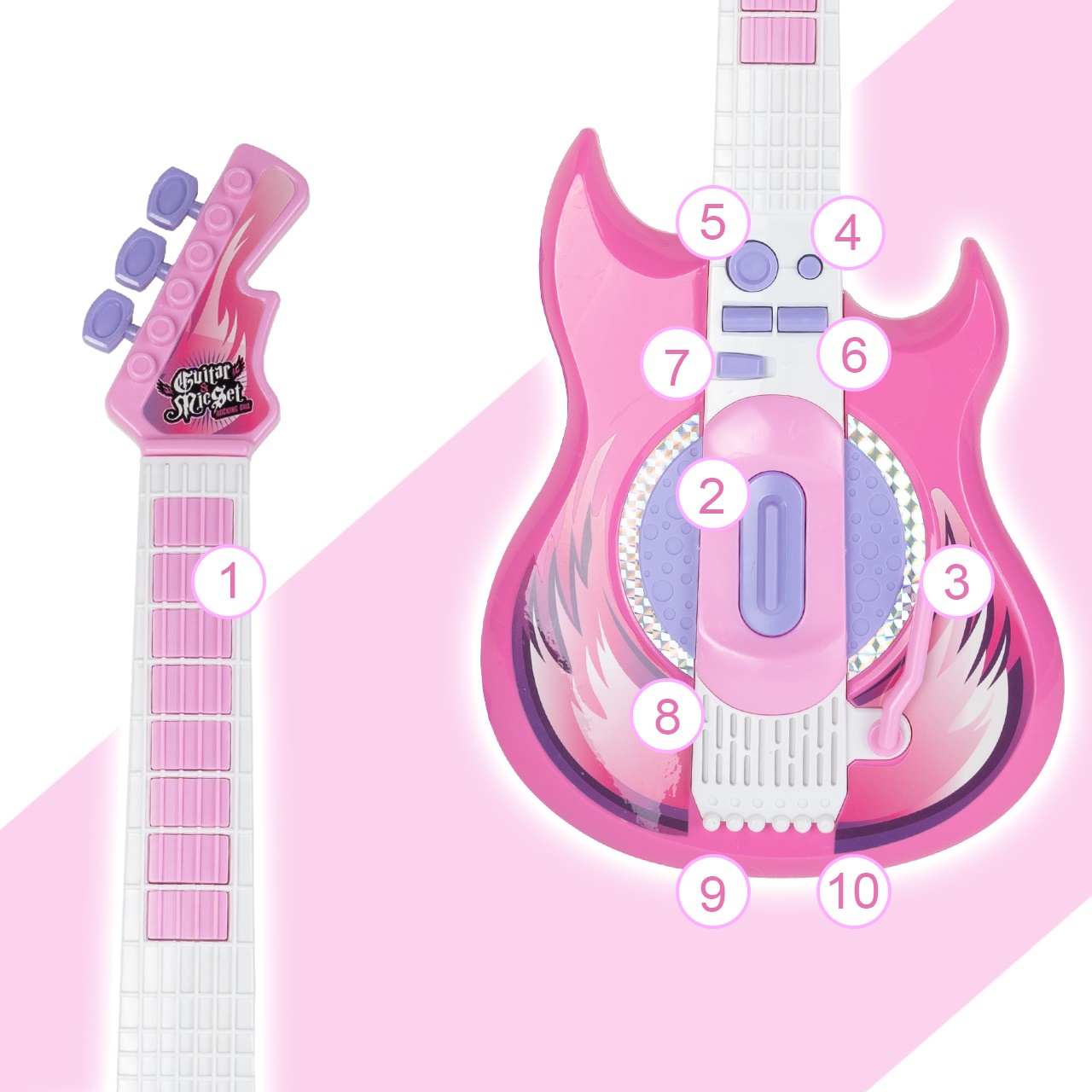 Gitara Elektryczna Rockowa + Mikrofon na Statywie