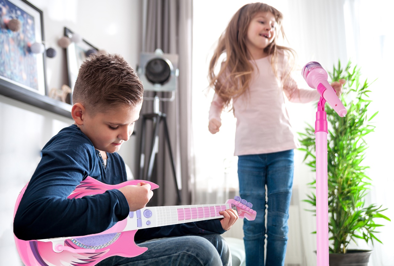 Gitara Elektryczna Rockowa + Mikrofon na Statywie