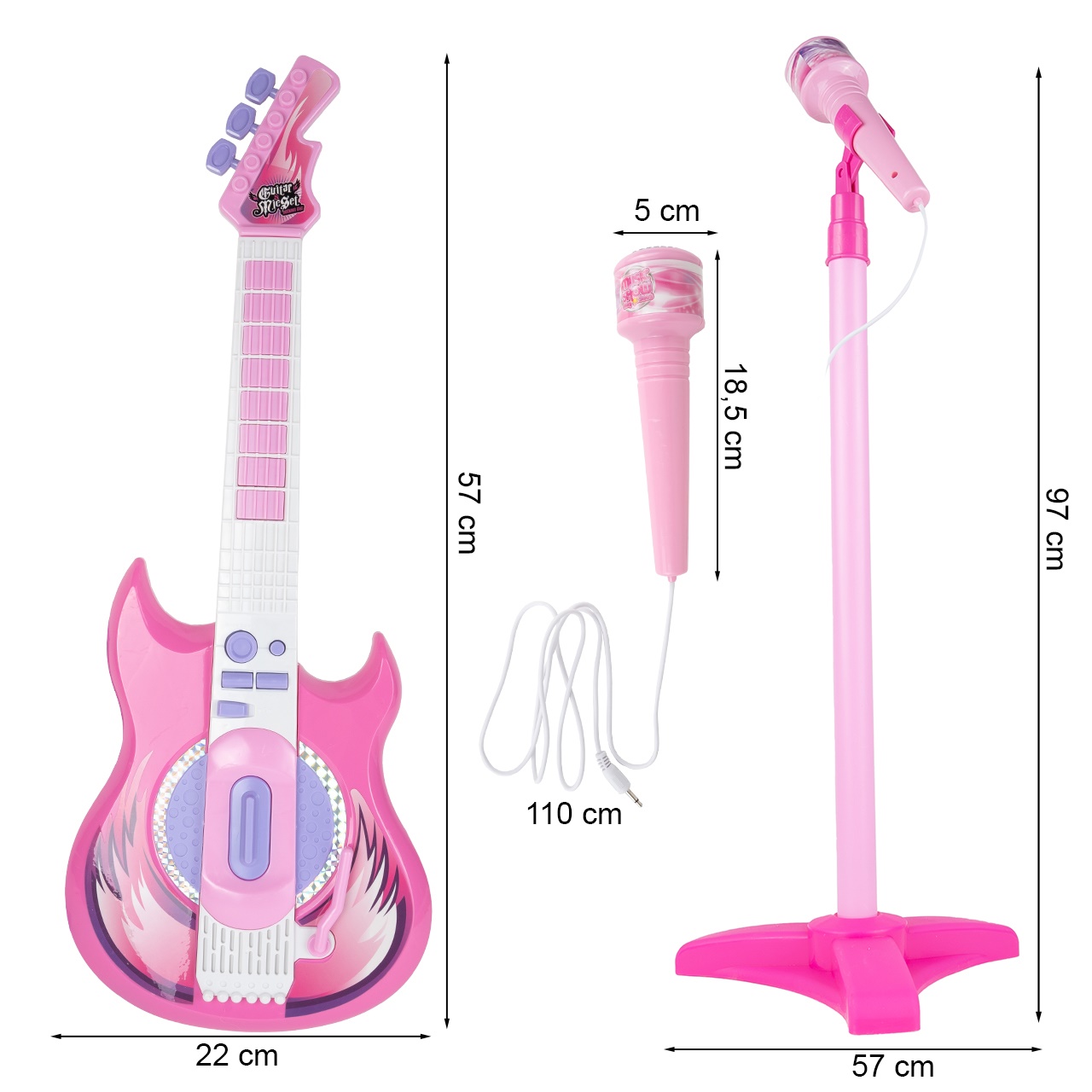Gitara Elektryczna Rockowa + Mikrofon na Statywie
