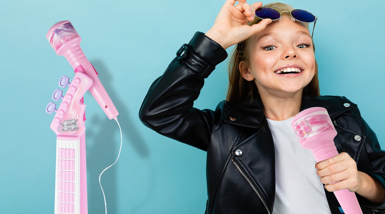 Gitara Elektryczna Rockowa + Mikrofon na Statywie