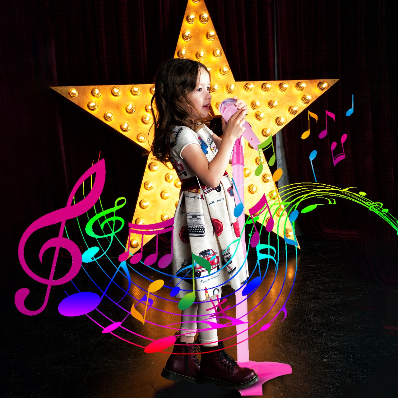 Gitara Elektryczna Rockowa + Mikrofon na Statywie