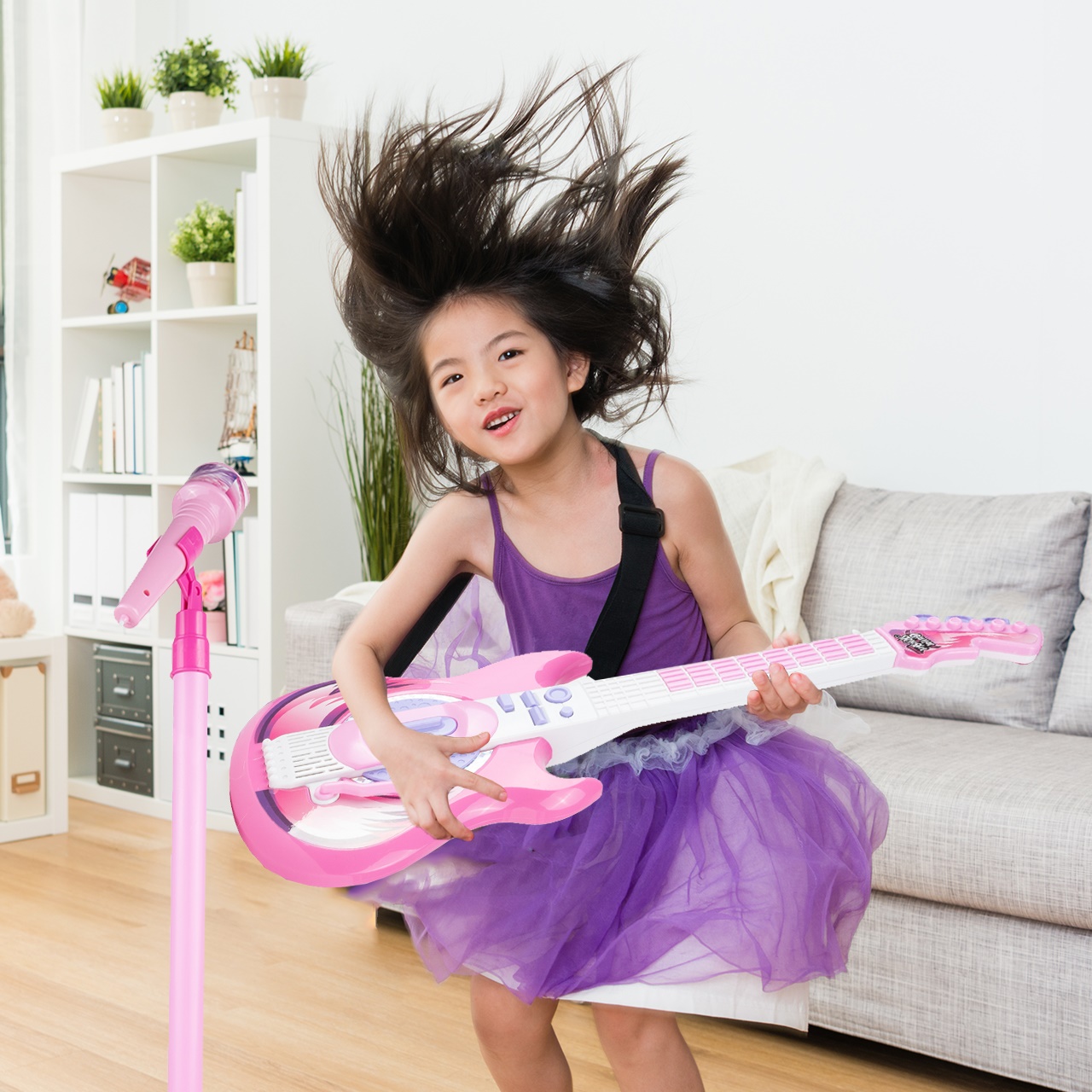 Gitara Elektryczna Rockowa + Mikrofon na Statywie