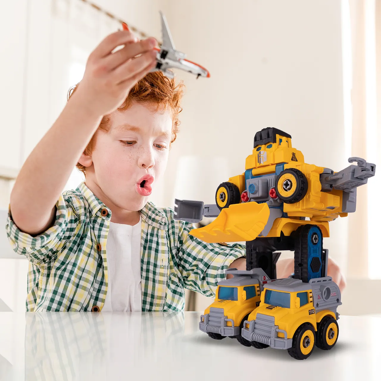 Robot Transformujący W Autka Budowlane 5 Sztuk