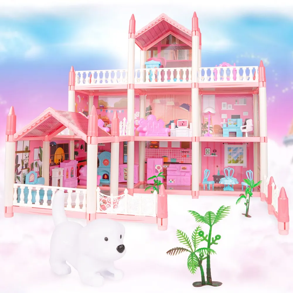 Duży Domek dla Lalek Villa Rezydencja Meble Taras