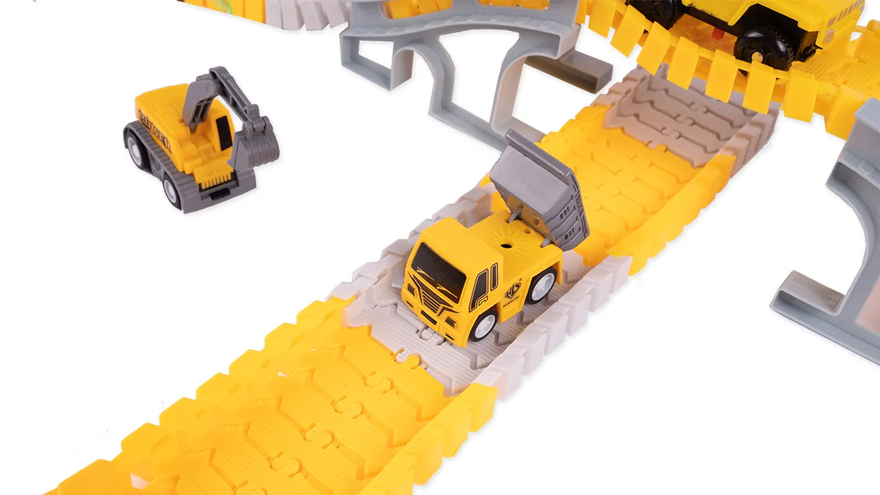 Kolejka Tor Samochodowy Auta Budowlane 255 elementów