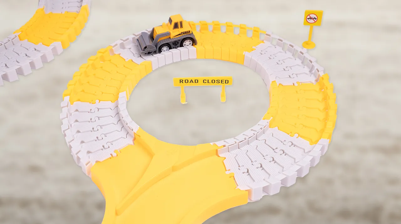 Kolejka Tor Samochodowy Auta Budowlane 255 elementów