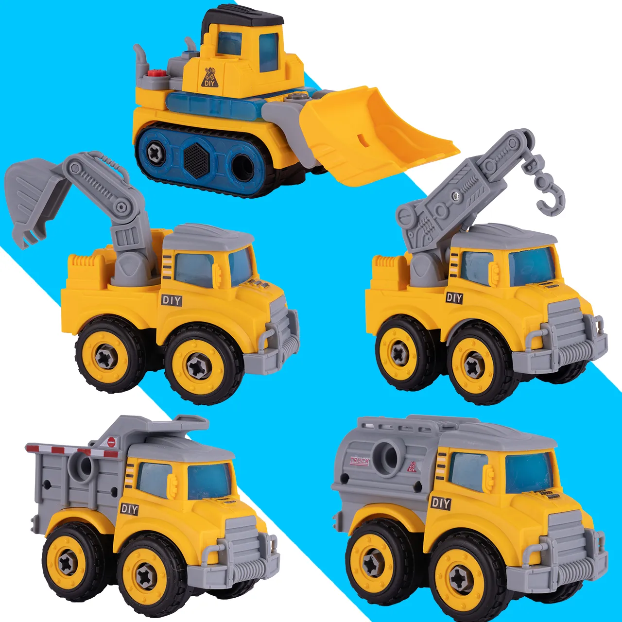 Robot Transformujący W Autka Budowlane 5 Sztuk