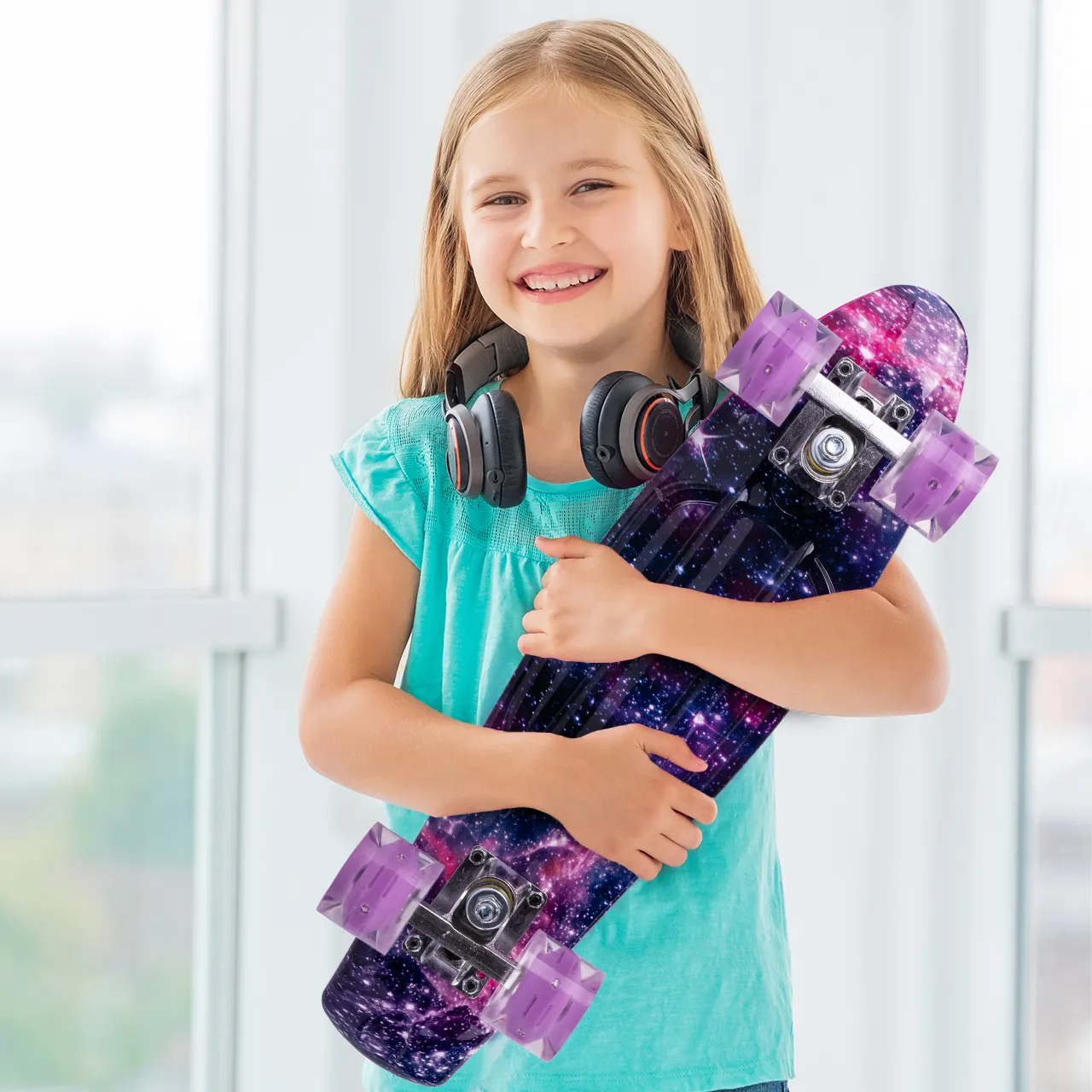 Deskorolka Fiszka Świecące Kółka LED RGB Space