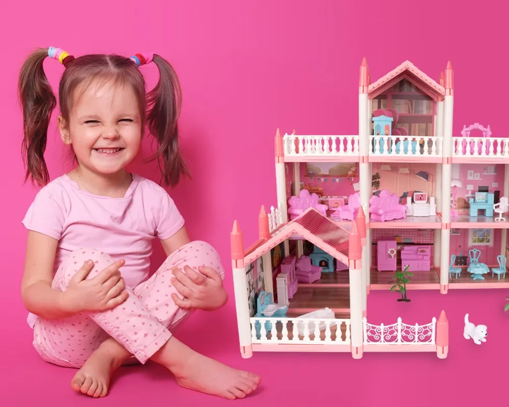 Duży Domek dla Lalek Villa Rezydencja Meble Taras