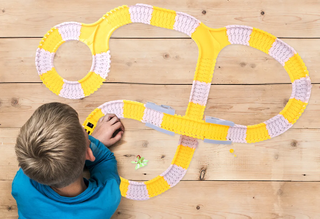 Kolejka Tor Samochodowy Auta Budowlane 255 elementów