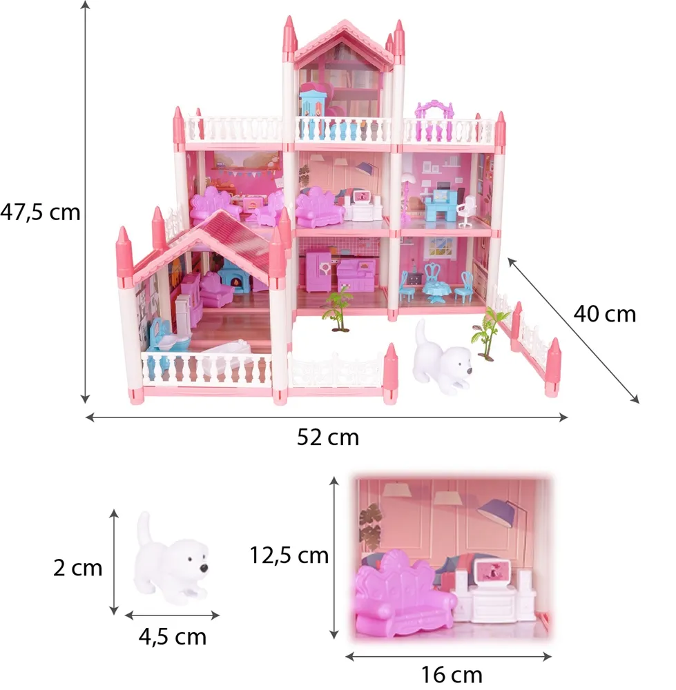 Duży Domek dla Lalek Villa Rezydencja Meble Taras