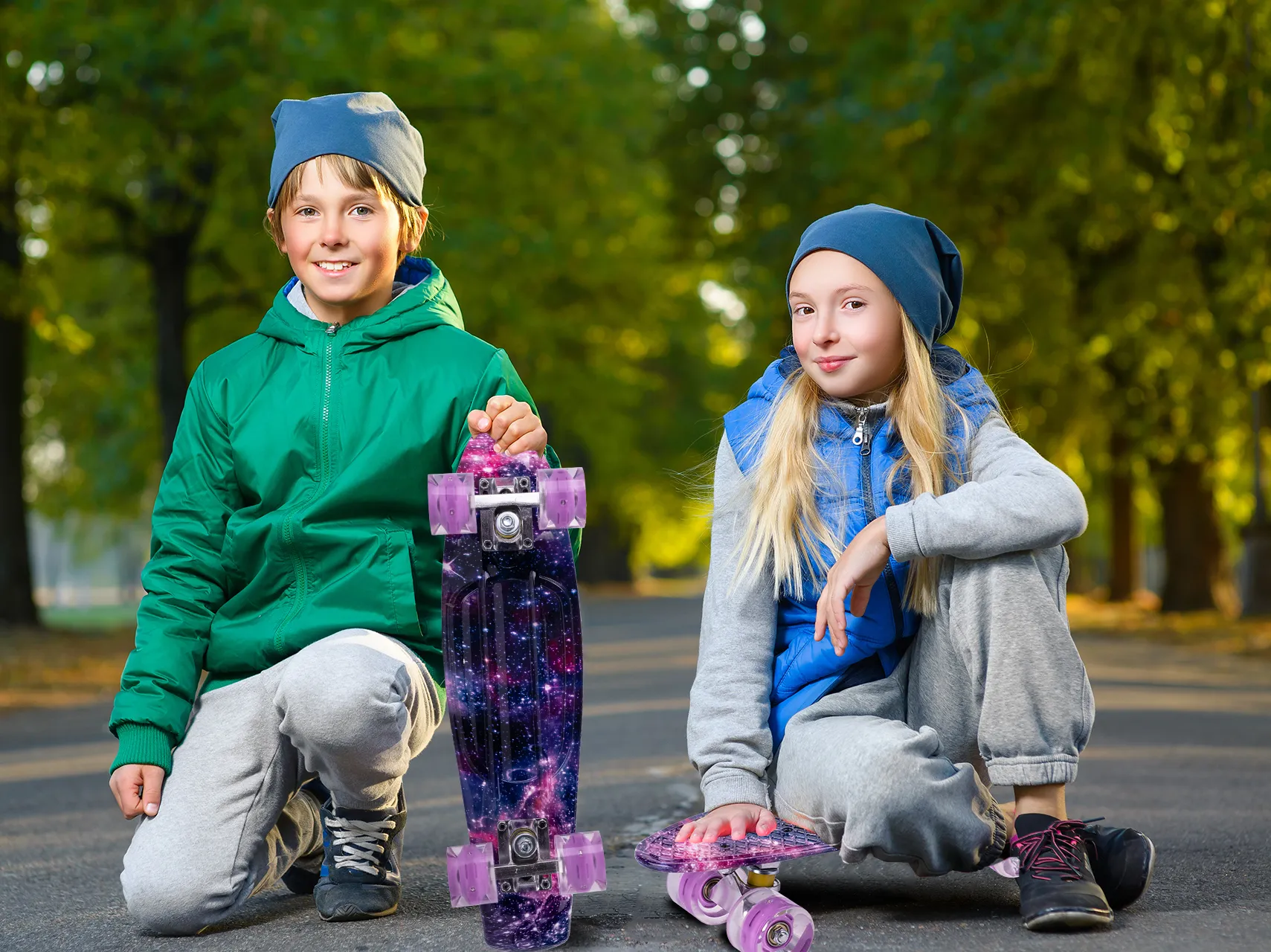 Deskorolka Fiszka Świecące Kółka LED RGB Space