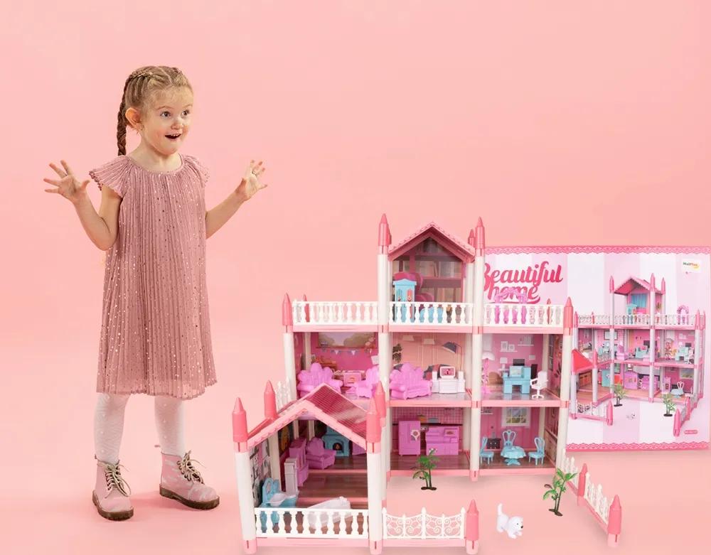 Duży Domek dla Lalek Villa Rezydencja Meble Taras