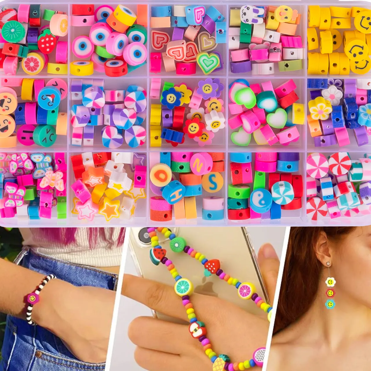 Zestaw do Robienia Bransoletek Naszyjników 300 el.