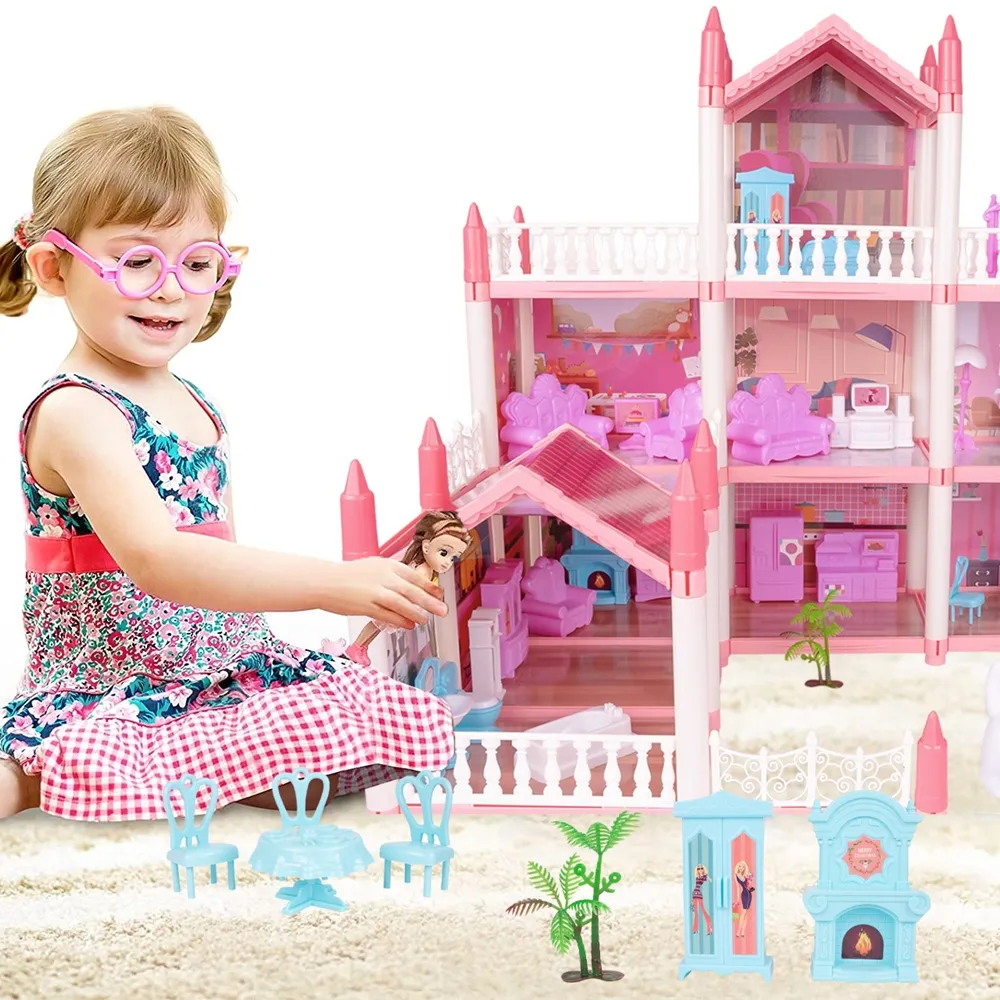 Duży Domek dla Lalek Villa Rezydencja Meble Taras