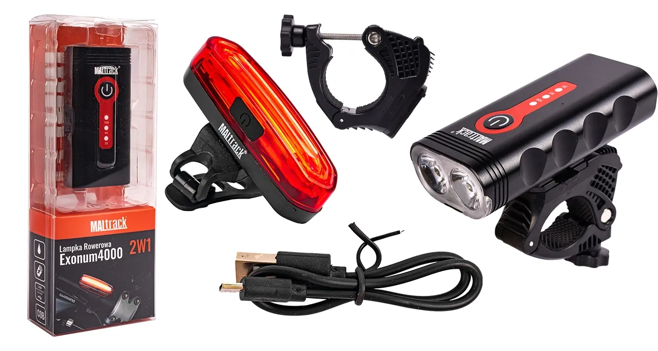 Lampka Rowerowa Przód + Tył LED 360 Wodoodporna