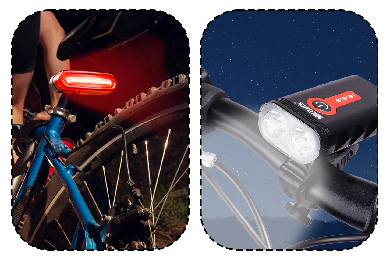 Lampka Rowerowa Przód + Tył LED 360 Wodoodporna