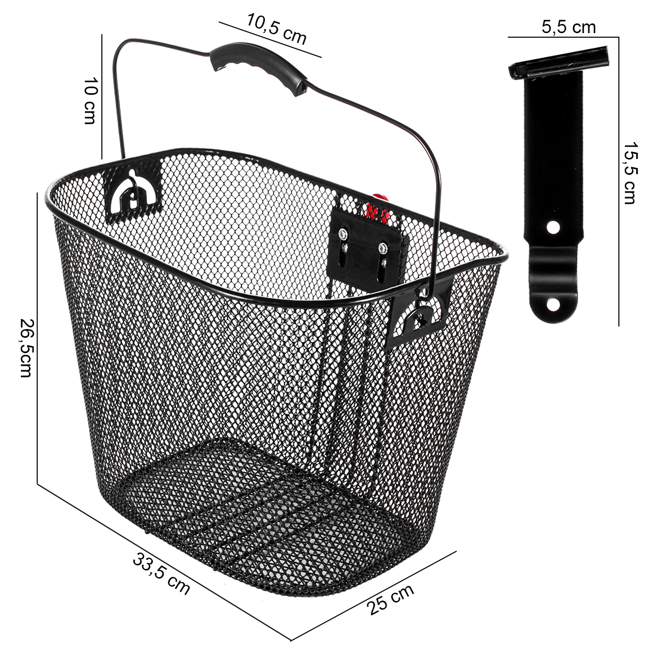 Metalowy Koszyk na Rower, Kierownicę + Wkład