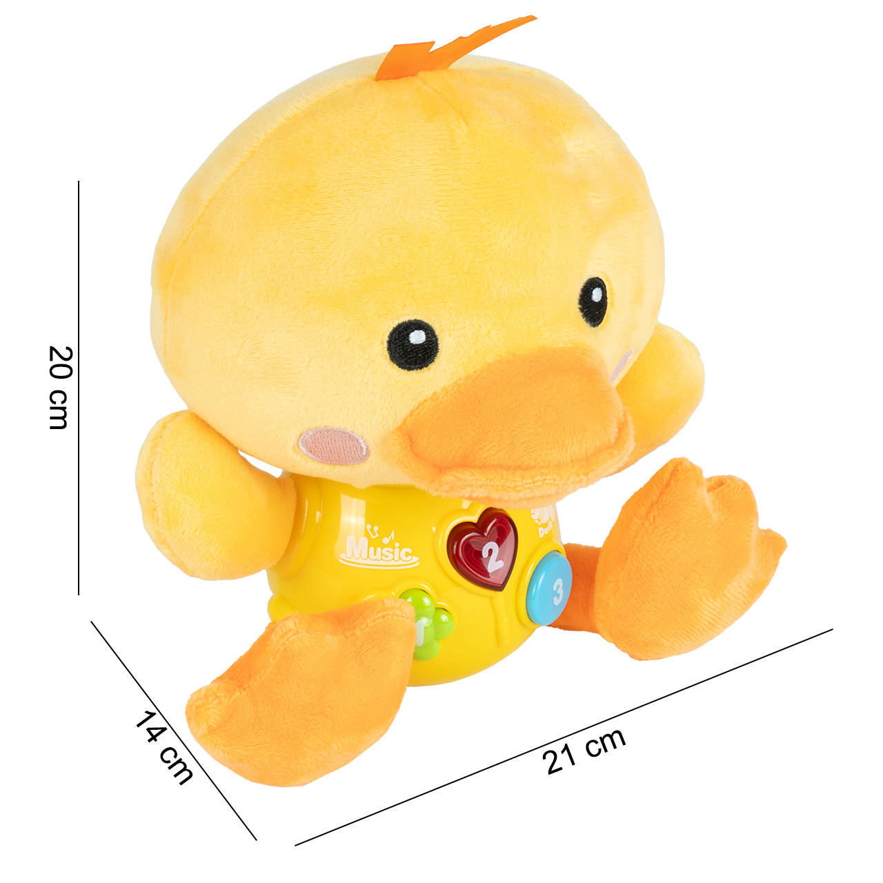 Kaczka Kaczuszka Interaktywna Świeci Śpiewa Maskotka Pluszak Dźwięk