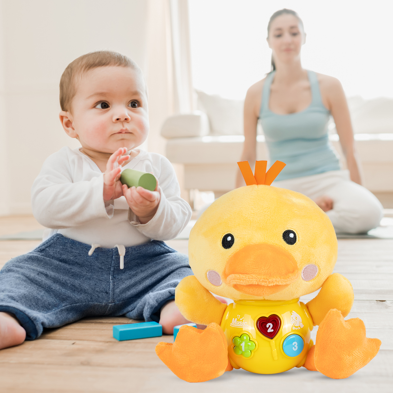 Kaczka Kaczuszka Interaktywna Świeci Śpiewa Maskotka Pluszak Dźwięk