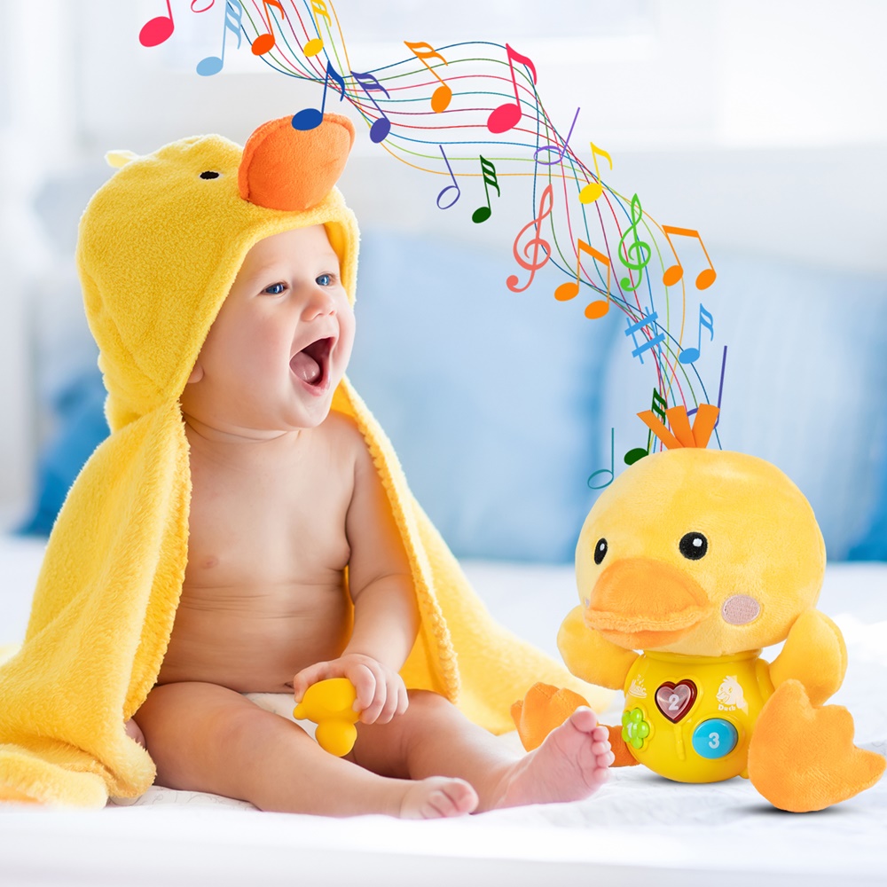 Kaczka Kaczuszka Interaktywna Świeci Śpiewa Maskotka Pluszak Dźwięk