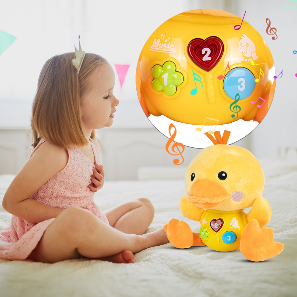 Kaczka Kaczuszka Interaktywna Świeci Śpiewa Maskotka Pluszak Dźwięk