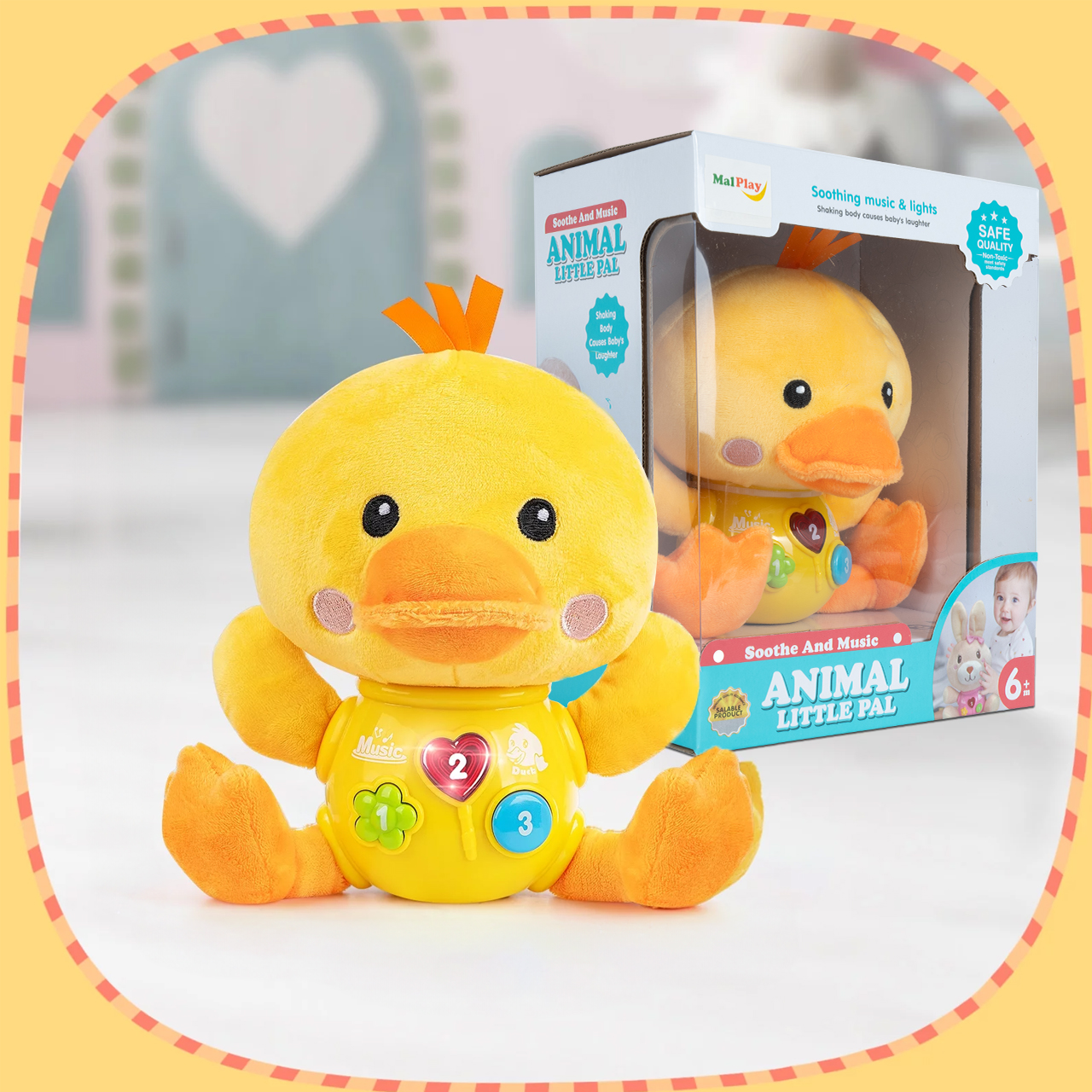 Kaczka Kaczuszka Interaktywna Świeci Śpiewa Maskotka Pluszak Dźwięk