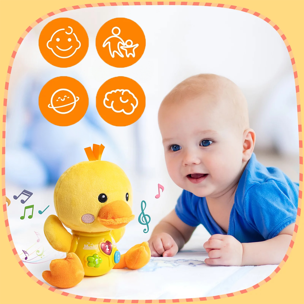 Kaczka Kaczuszka Interaktywna Świeci Śpiewa Maskotka Pluszak Dźwięk