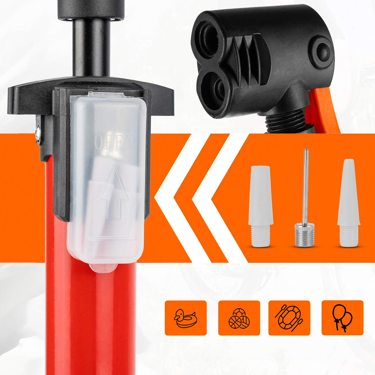 Pompka do Podłogowa do Roweru Samochodu Piłki Materaca