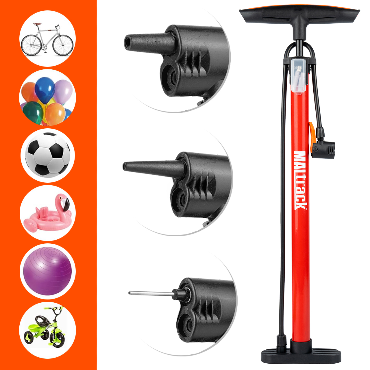 Pompka do Podłogowa do Roweru Samochodu Piłki Materaca