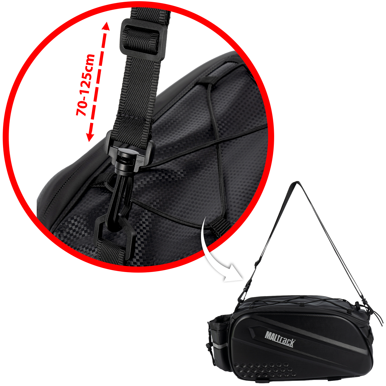 Torba na Rower Sakwa Wodoodporna na Bagażnik z Paskiem 10l