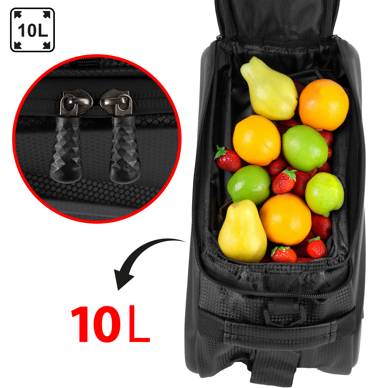 Torba na Rower Sakwa Wodoodporna na Bagażnik z Paskiem 10l