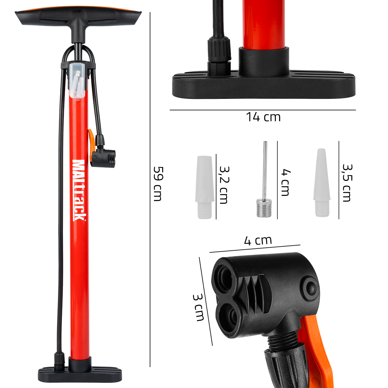 Pompka do Podłogowa do Roweru Samochodu Piłki Materaca