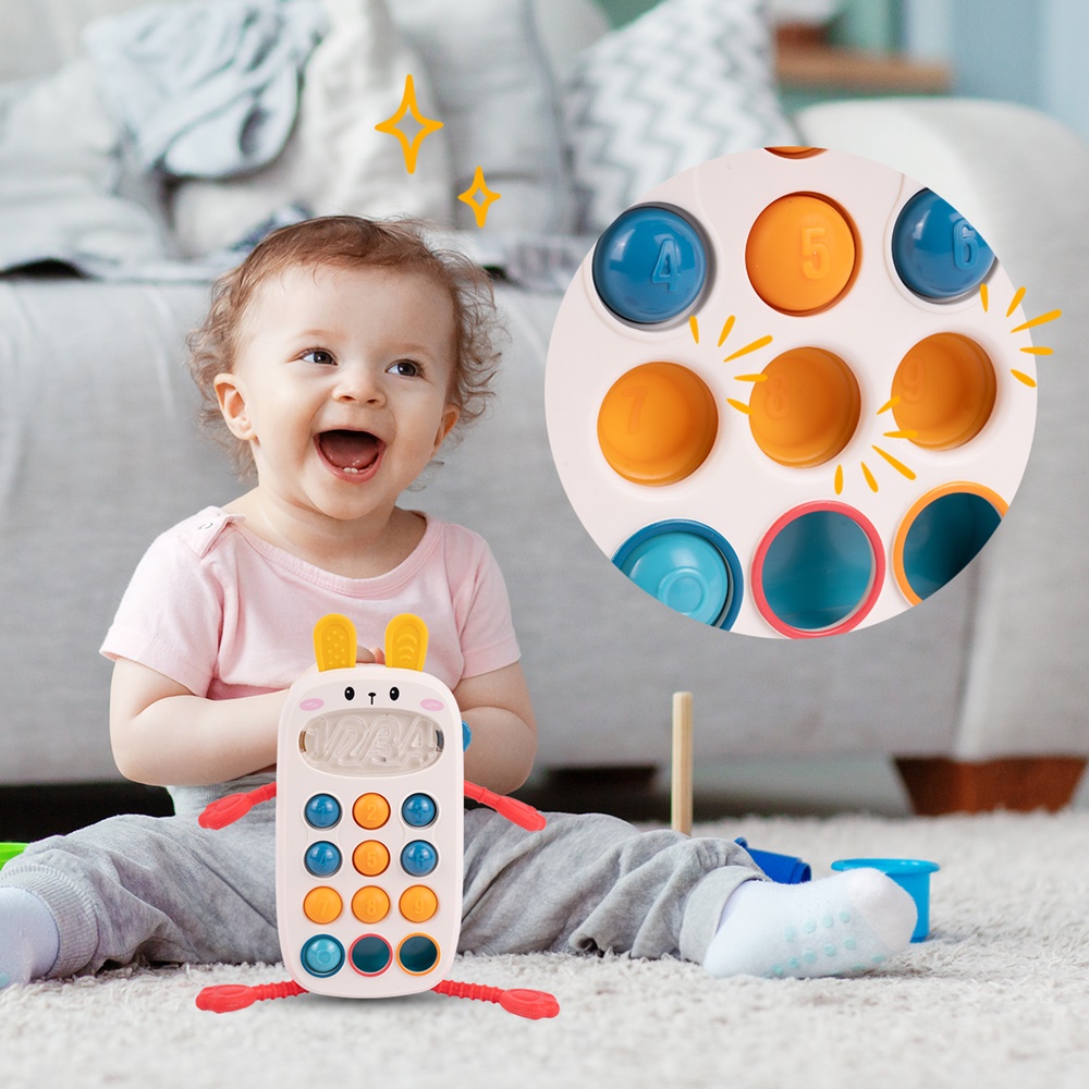 Telefon Króliczek Sensoryczny Smartfon Edukacyjny z Dźwiękiem